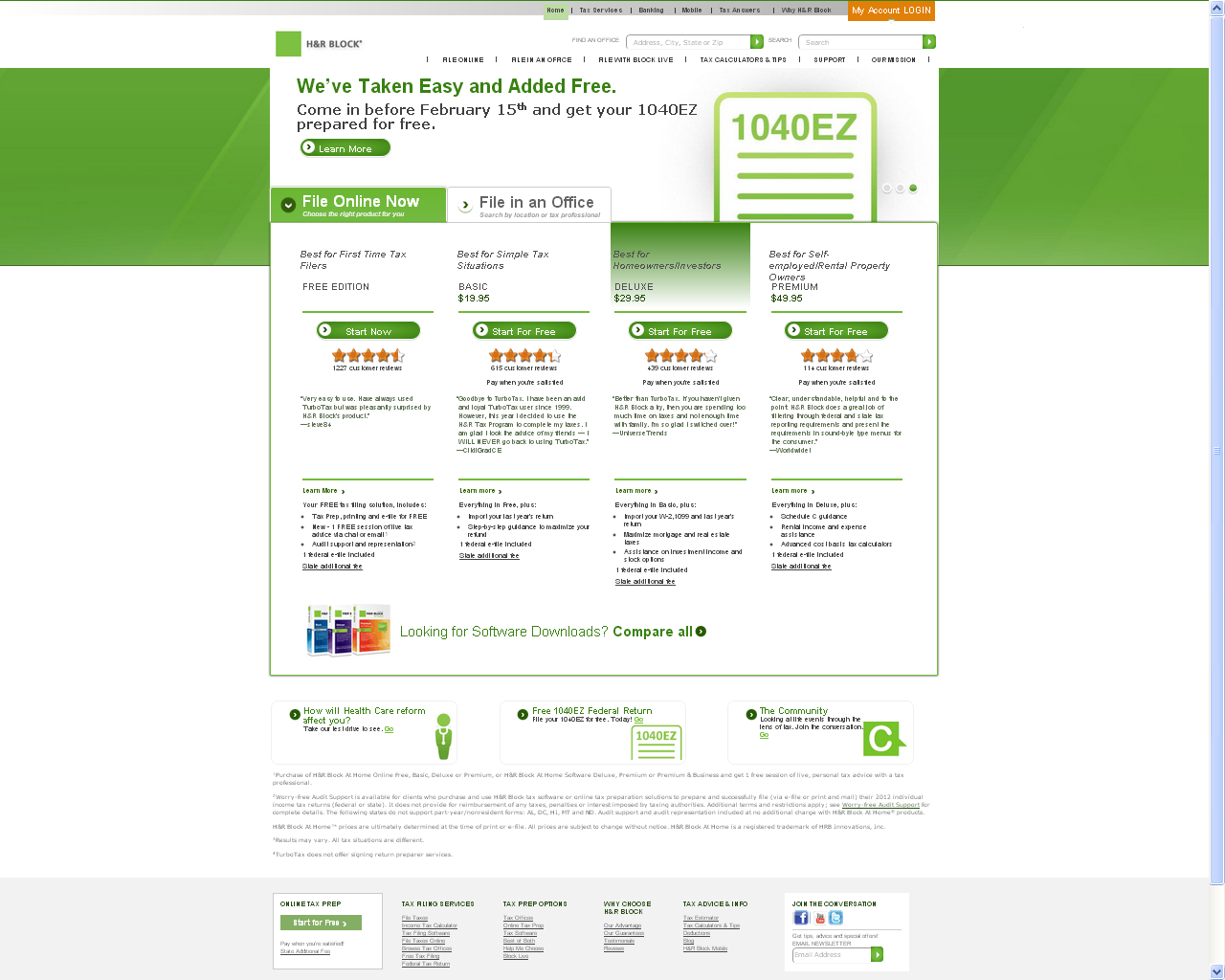 H&R Block for Online Banking